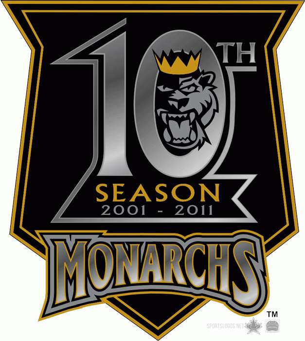 Manchester Monarchs 2010 11 Anniversary Logo iron on transfers for clothing